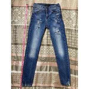 Flying Monkey Blue Denim Distressed Jeans Preteen